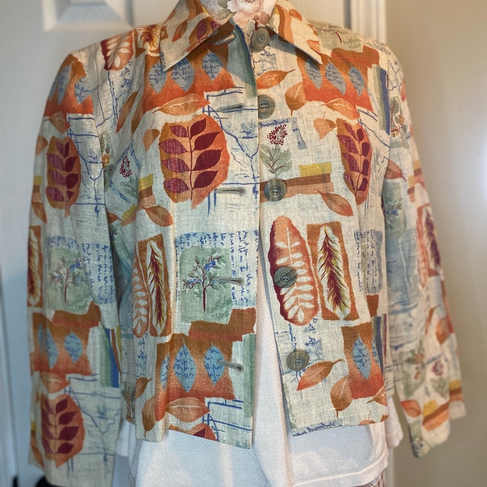 Doncaster Orange and Red Blazer with Retro Print